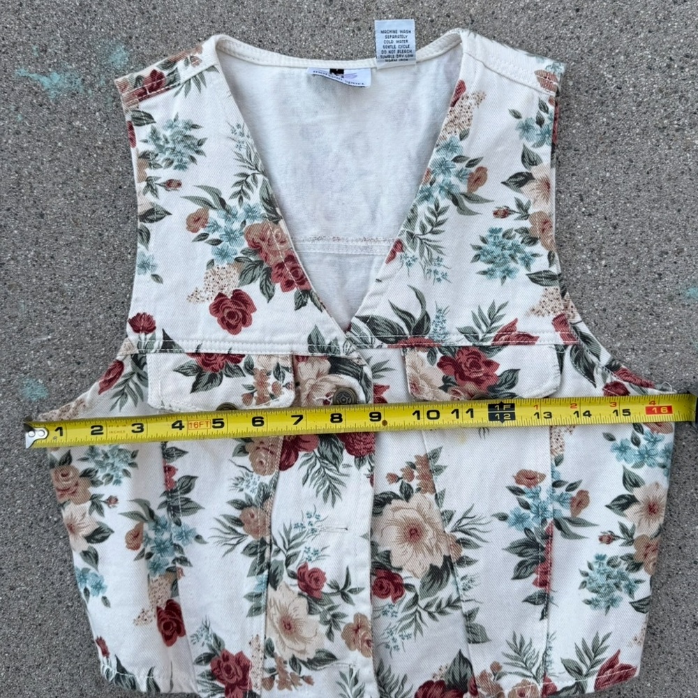 Vintage Morgan Sport floral vest crop vest western cowgirl cowboy medium - Picture 3 of 5
